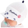 Biała CZAPKA CAPTAIN kotwice PRZECIW POCENIU GŁOWY LATO CHRZEST