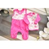 Amarantowa WYPRAWKA dla noworodka w jeże koszulka + śpiochy 2cz. wzór jeżeA