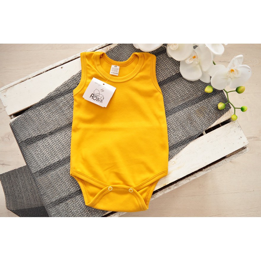 Musztardowe body na ramiączka LATO