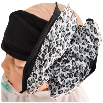 Czarna OPASKA z tiulową kokardą rozmiar uniwersalny