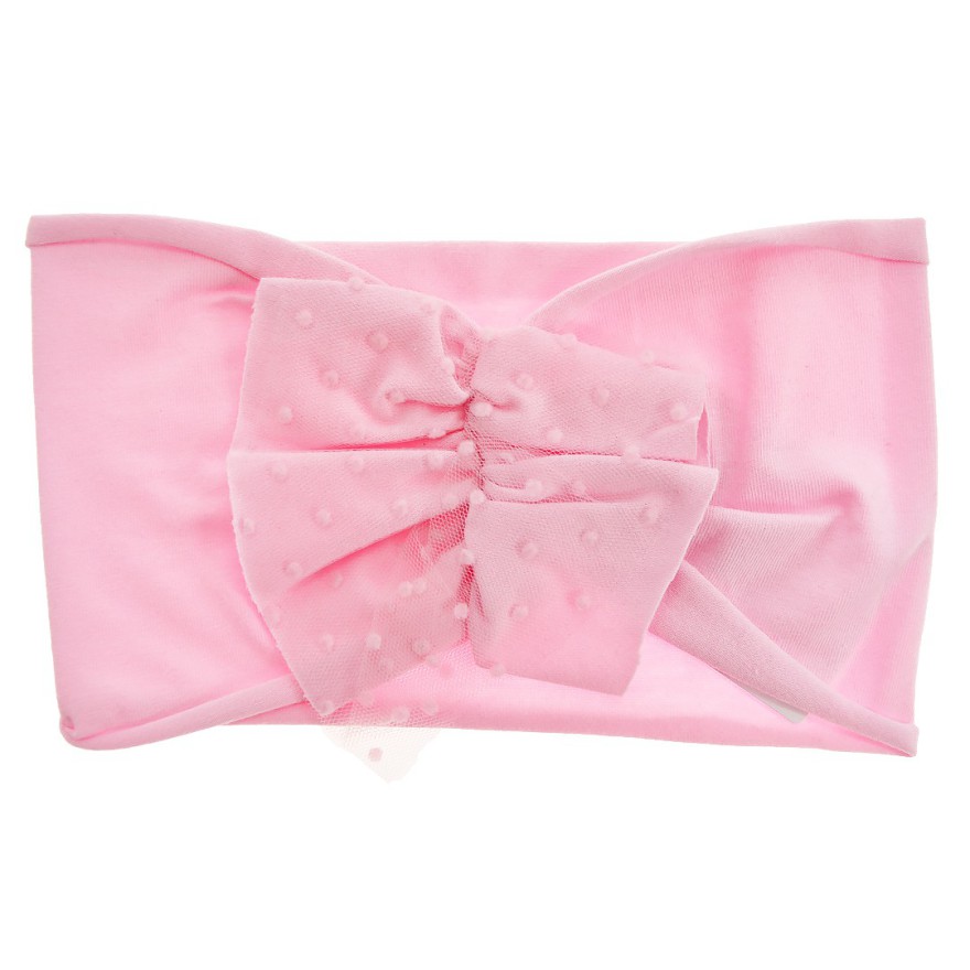 Różowa OPASKA z tiulową kokardą rozmiar uniwersalny