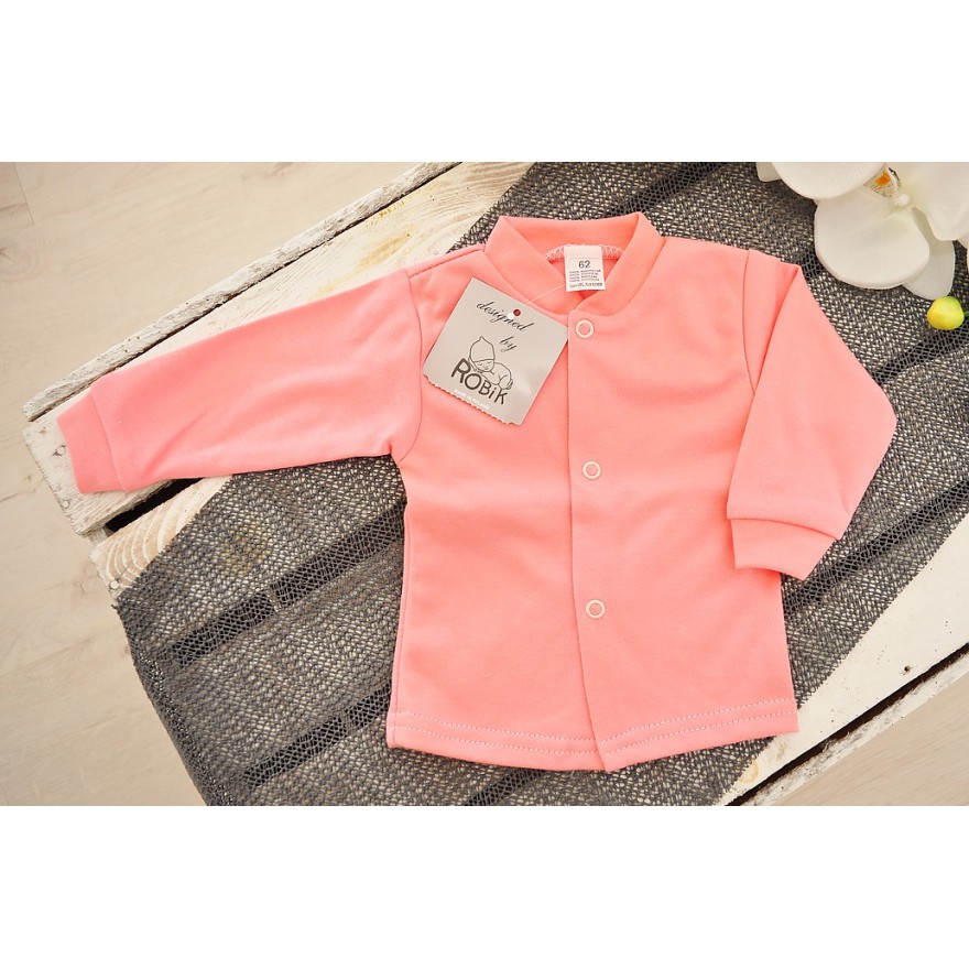 Łososiowy KAFTANIK koszulka bawełniana