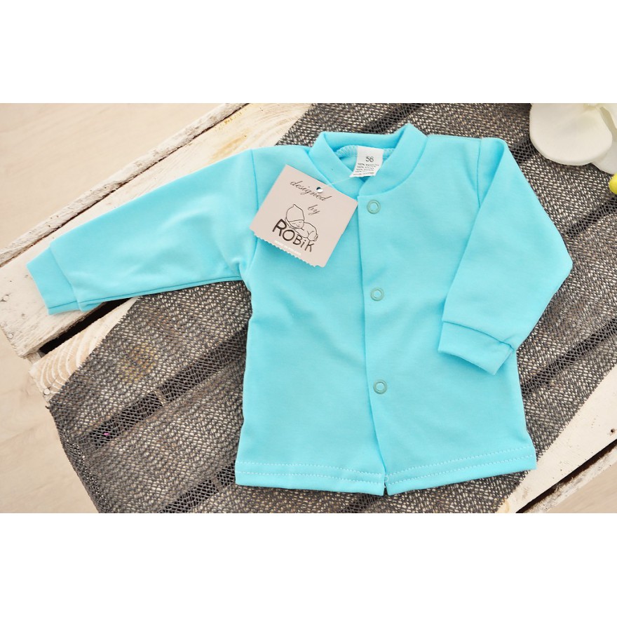 Lazurowy KAFTANIK koszulka bawełniana