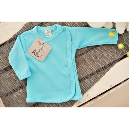 Lazurowa KOSZULKA kopertowa kaftanik