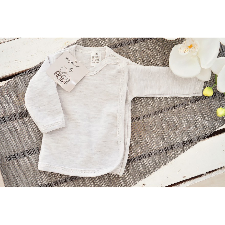 Szara KOSZULKA kopertowa kaftanik