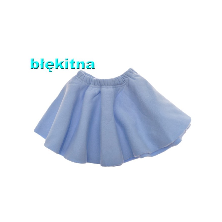 Błękitna SPÓDNICA DRESOWA z koła - KRĘCĄCA SIĘ