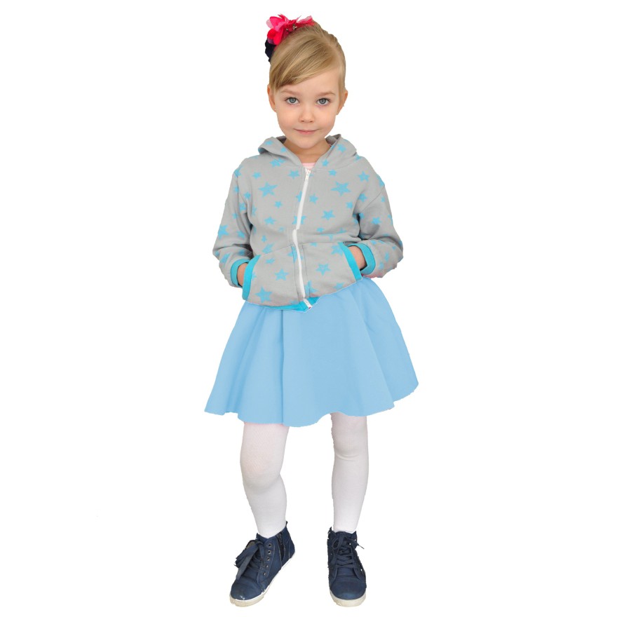 Błękitna SPÓDNICA DRESOWA z koła - KRĘCĄCA SIĘ