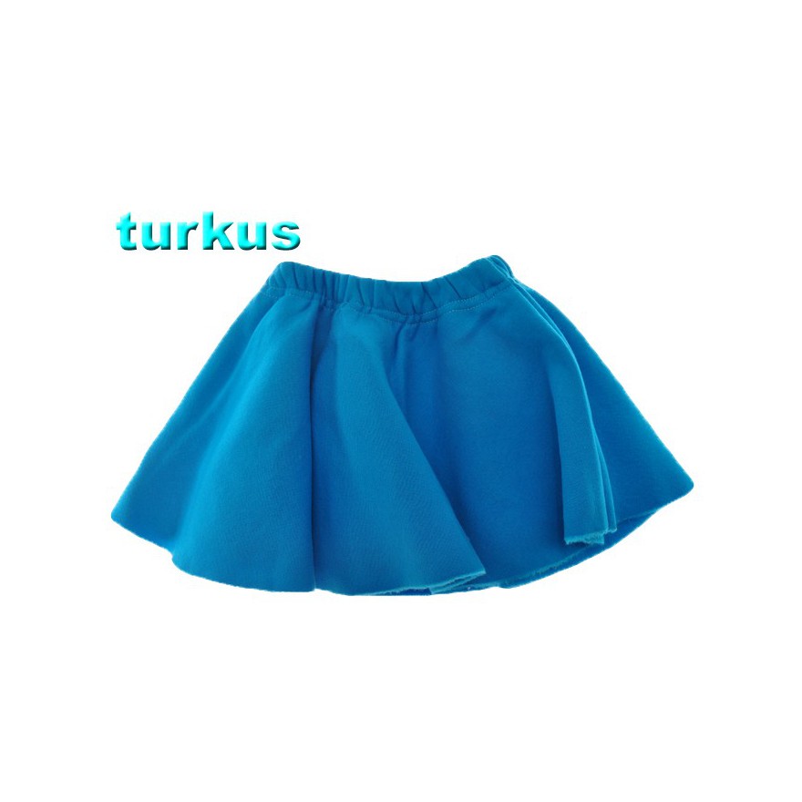 Turkusowa SPÓDNICA DRESOWA z koła - KRĘCĄCA SIĘ