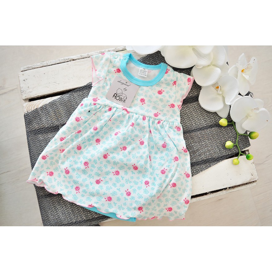 Biała BODY SUKIENKA w róże 347L UROCZA PIĘKNE KOLORY LATO