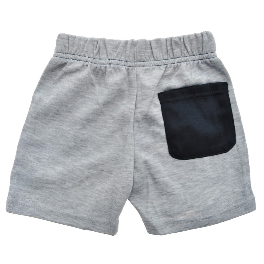 Szaro-granatowe KRÓTKIE SPODENKI dresowe SZORTY LATO wzór NEON