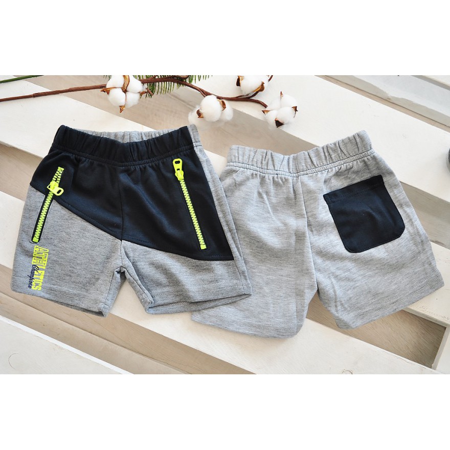 Szaro-granatowe KRÓTKIE SPODENKI dresowe SZORTY LATO wzór NEON