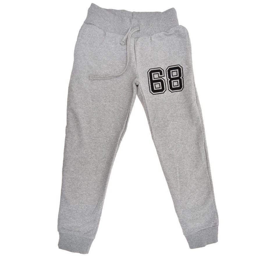 OCIEPLANE Spodnie dresowe szare wzór 