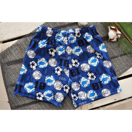 Ciemno niebieskie KRÓTKIE SPODENKI w piłki cienkie SZORTY LATO