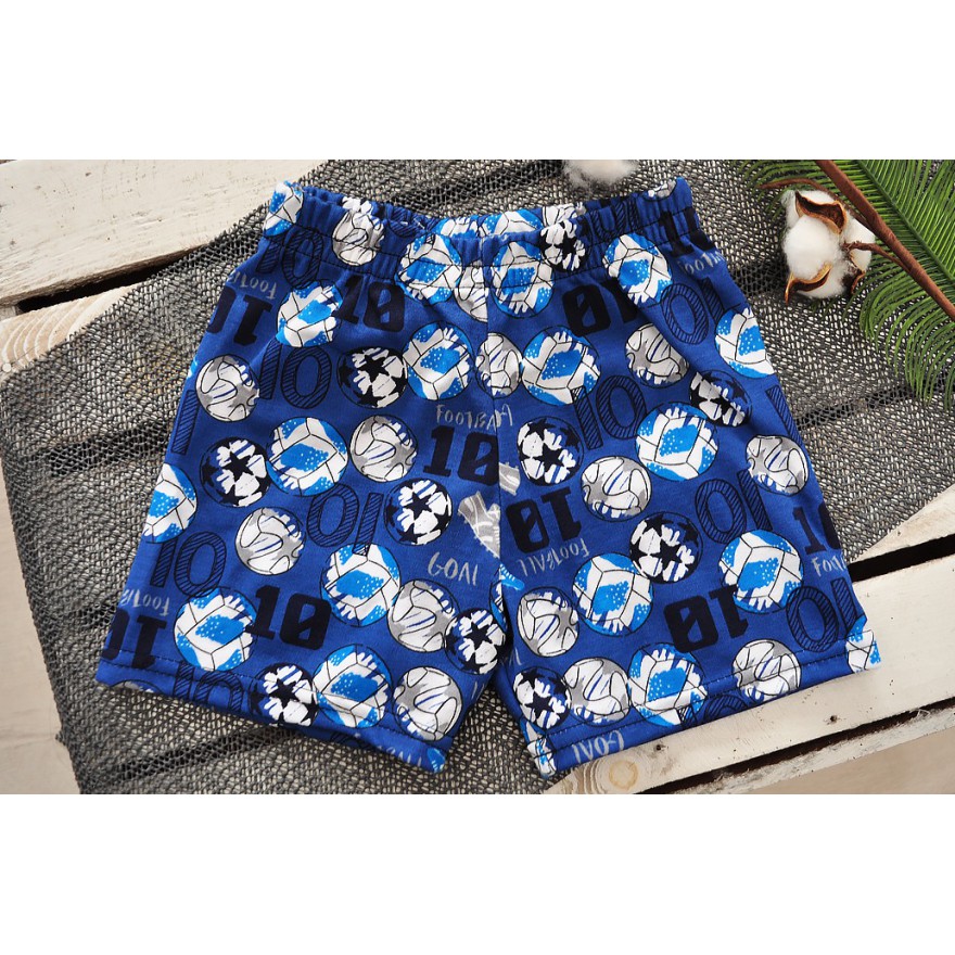 Ciemno niebieskie KRÓTKIE SPODENKI w piłki cienkie SZORTY LATO