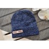 Granatowa ZIMOWA CZAPKA podwójna FUN DAY brokat