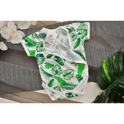 BODY kopertowe w zielone liście krótki rękaw