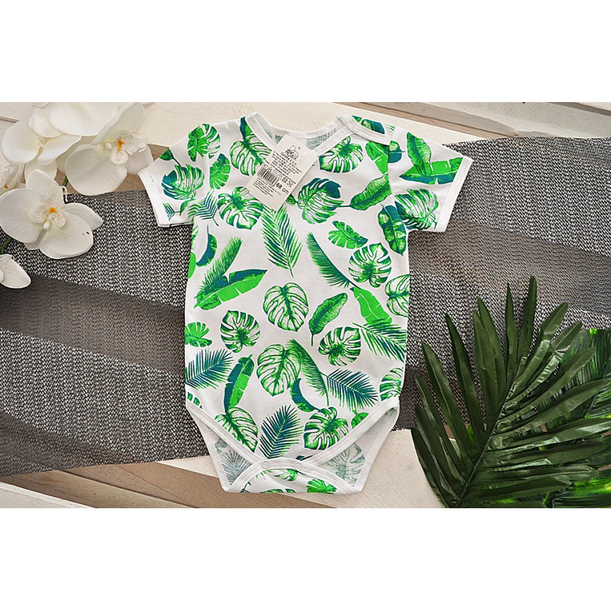 BODY w zielone liście krótki rękaw LATO