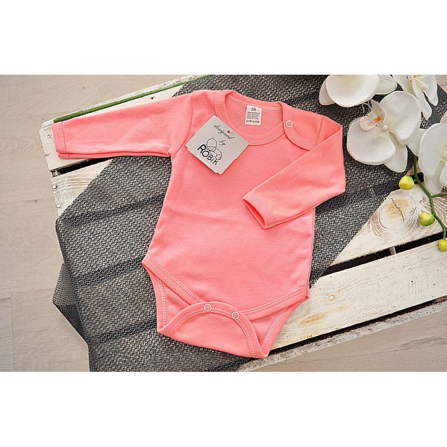 Łososiowe BODY z długim rękawem