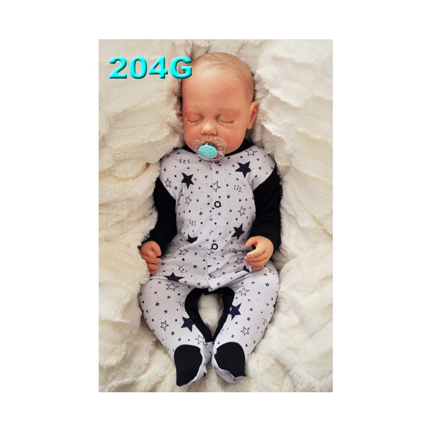 Pajac pajacyk bawełniany granatowo-biały w gwiazdki wzór 204G