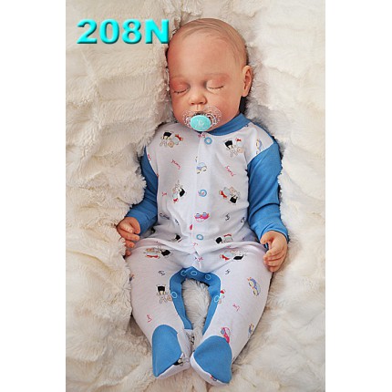 Pajac pajacyk bawełniany niebiesko-biały FRIEND wzór 208N