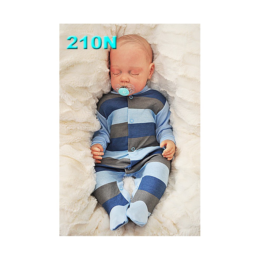 Pajac pajacyk bawełniany niebieski w paski wzór 210N