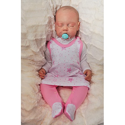 ŚPIOCHY SUKIENKA 2w1 tylko u nas! biało-różowe w gwiazdki wzór 350R