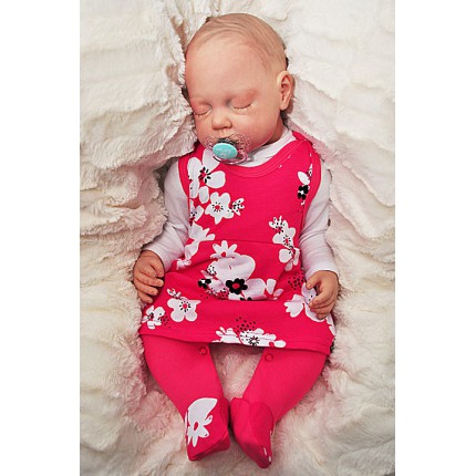 ŚPIOCHY SUKIENKA 2w1 tylko u nas! malinowe w kwiaty wzór 355C