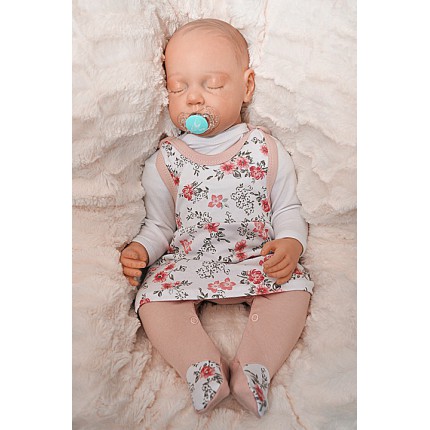 ŚPIOCHY SUKIENKA 2w1 tylko u nas! pudrowe w kwiaty wzór 354R