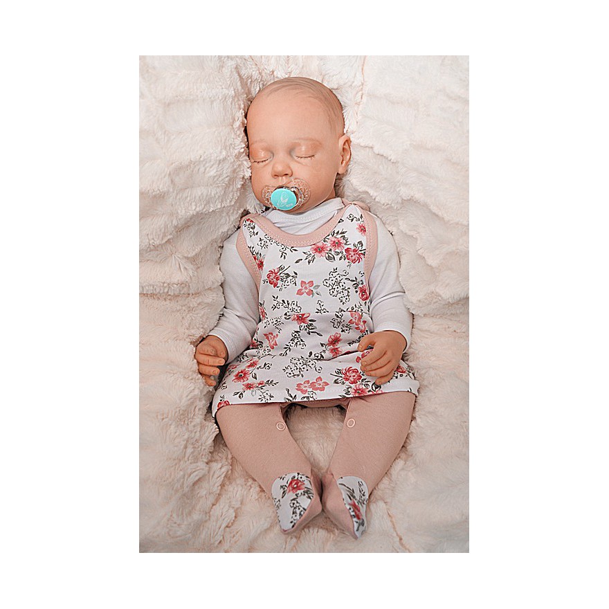 ŚPIOCHY SUKIENKA 2w1 tylko u nas! pudrowe w kwiaty wzór 354R