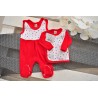 Czerwona WYPRAWKA dla noworodka w kotwice koszulka + śpiochy 2cz. wzór 211C