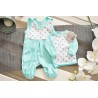 Miętowa WYPRAWKA dla wcześniaka w gwiazdki koszulka + śpiochy 2cz. wzór 157M