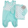 Miętowa WYPRAWKA dla wcześniaka w gwiazdki koszulka + śpiochy 2cz. wzór 157M