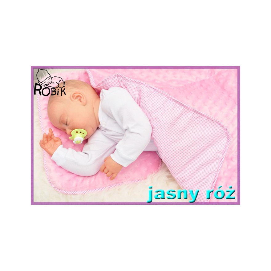 Różowy KOMPLET 2 cz. do wózka 35x30+55x75 MINKY ocieplany