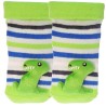 Skarpety z grzechotką chłopięce zielone skarpetki z dinozaurem