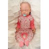 Pajac pajacyk bawełniany koralowy w kwiaty wzór 346KOR