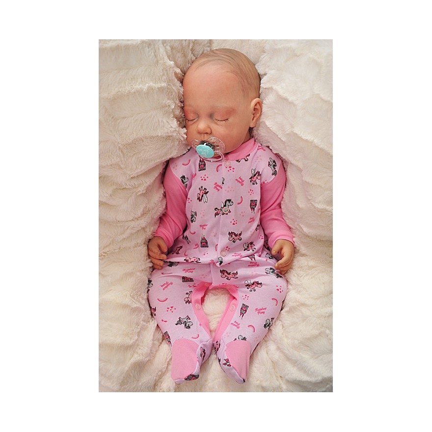 Pajac pajacyk bawełniany różowy w kucyki wzór 351R