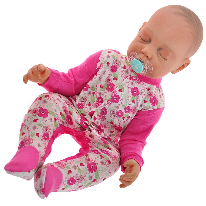 Pajac pajacyk bawełniany amarantowy w kwiaty wzór 360A