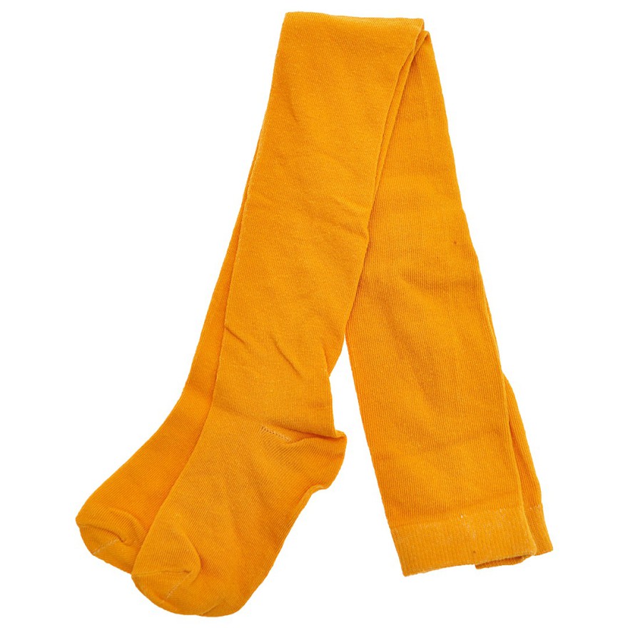 Musztardowe RAJSTOPY bawełniane gładkie