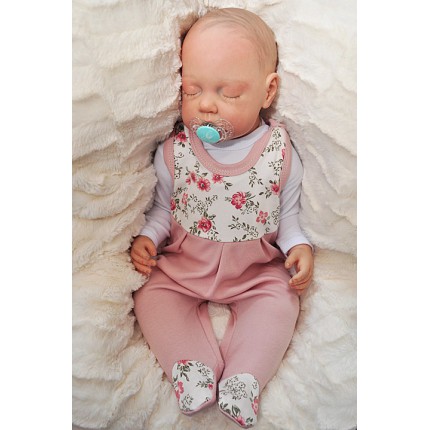 ŚPIOCHY ŚPIOSZKI bawełniane, pudrowe w kwiaty, wzór 354R