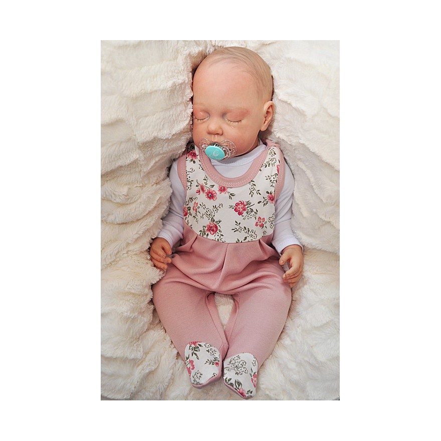 ŚPIOCHY ŚPIOSZKI bawełniane, pudrowe w kwiaty, wzór 354R