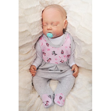 ŚPIOCHY ŚPIOSZKI bawełniane, szare w kucyki wzór 351S