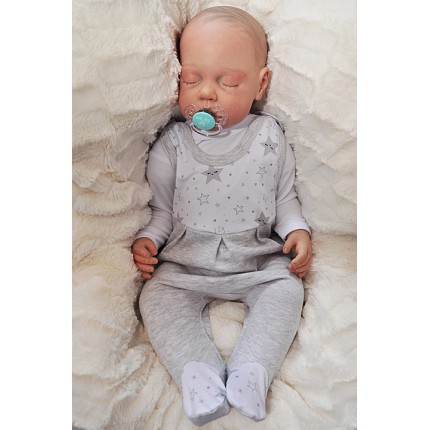 ŚPIOCHY ŚPIOSZKI bawełniane, szare w gwiazdki, wzór 205S