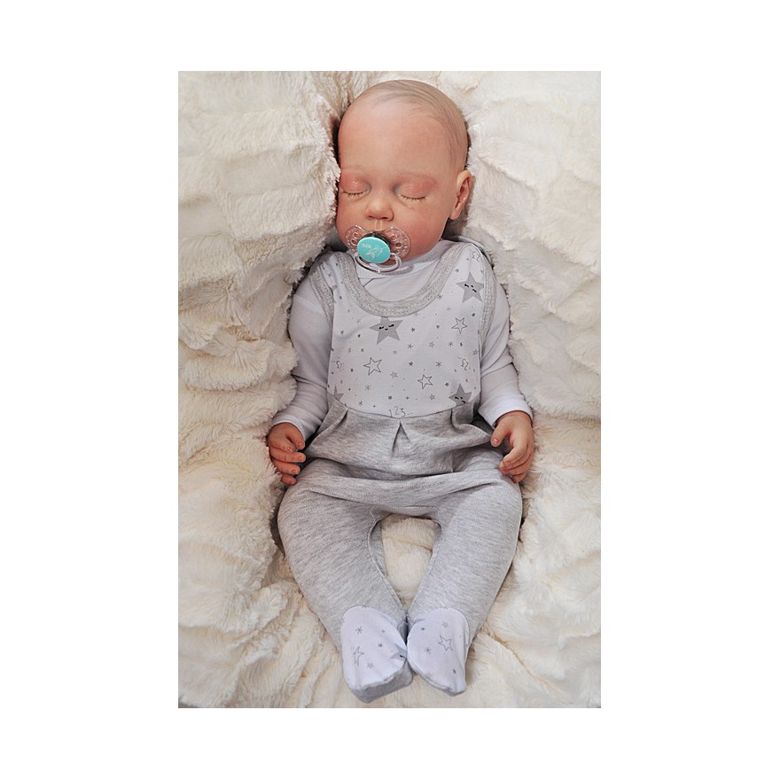 ŚPIOCHY ŚPIOSZKI bawełniane, szare w gwiazdki, wzór 205S