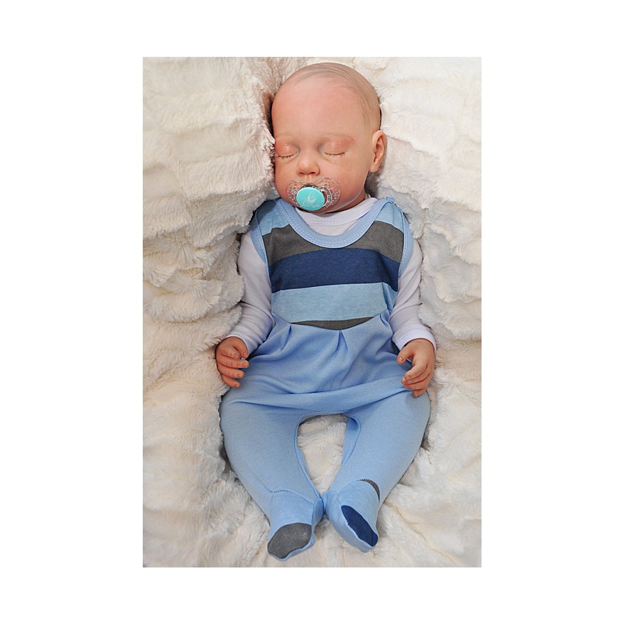 ŚPIOCHY ŚPIOSZKI bawełniane, niebieskie w paski, wzór 210N