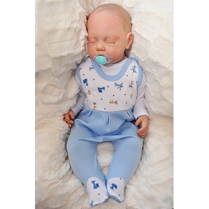 ŚPIOCHY ŚPIOSZKI bawełniane, niebieskie w zwierzątka wzór 203N