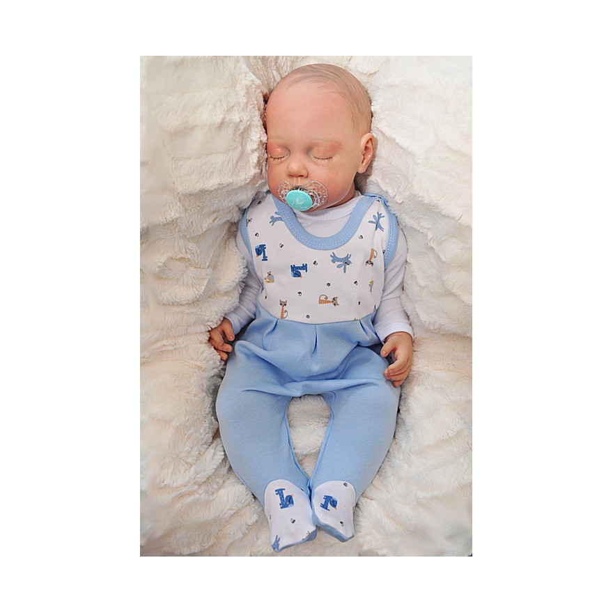 ŚPIOCHY ŚPIOSZKI bawełniane, niebieskie w zwierzątka wzór 203N