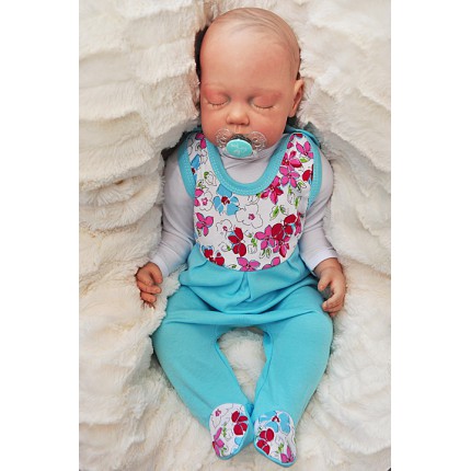 ŚPIOCHY ŚPIOSZKI bawełniane, lazurowe w kwiaty wzór 305N