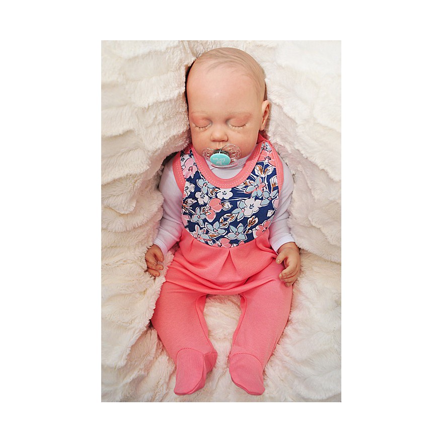 ŚPIOCHY ŚPIOSZKI bawełniane, łososiowe w kwiaty wzór 357Ł