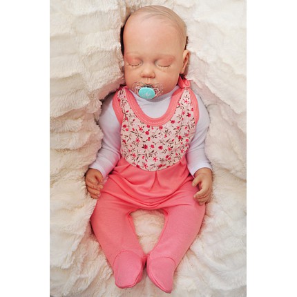 ŚPIOCHY ŚPIOSZKI bawełniane, koralowe w kwiaty wzór 346KOR