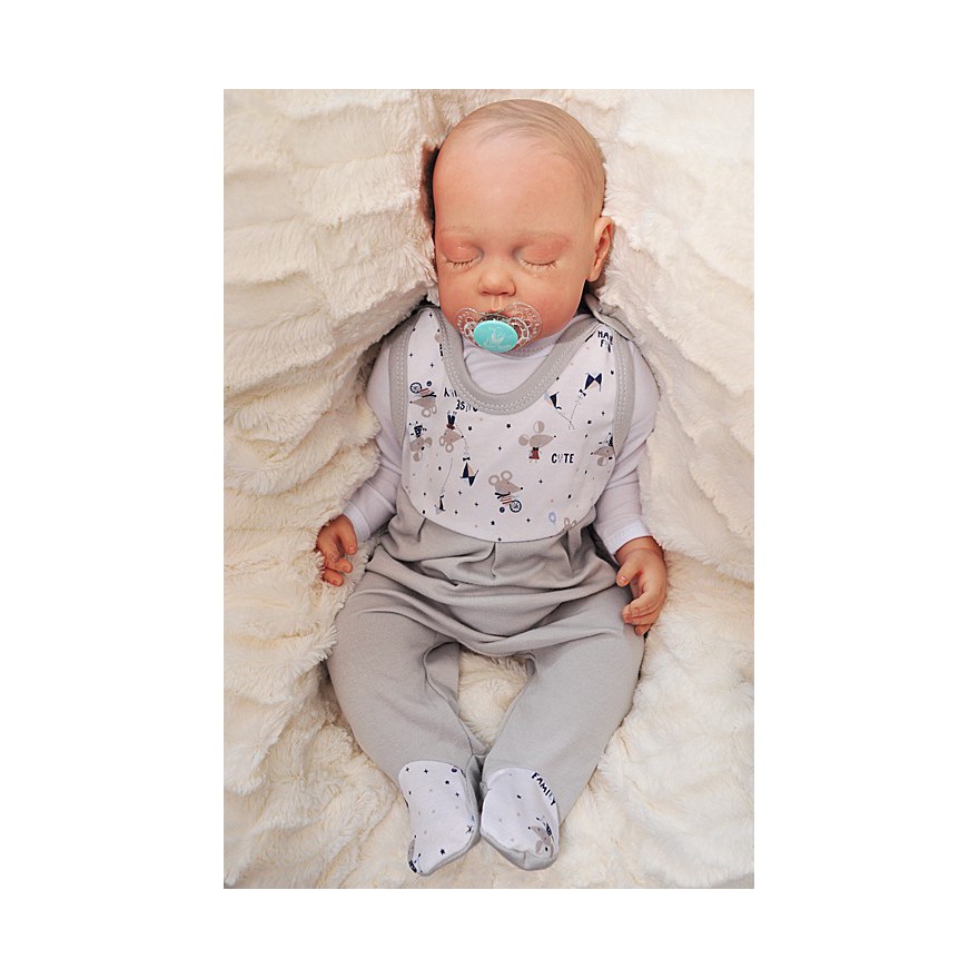 ŚPIOCHY ŚPIOSZKI bawełniane, szare w myszki, wzór 209s2